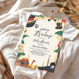 Nautical Pirate Ship Ahoy Es ist eine Baby-Dusche Einladung