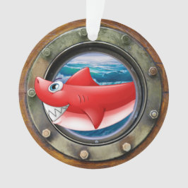 Nautical Porthole Shark Ornament