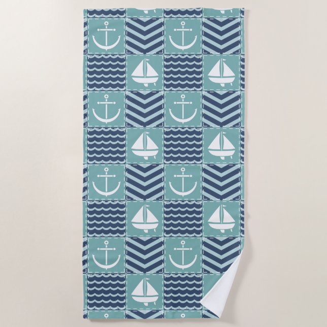 Nautical Quilt Beach Handtuch (Vorderseite)