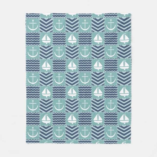 Nautical Quilt Fleece Blanket (Vorderseite)