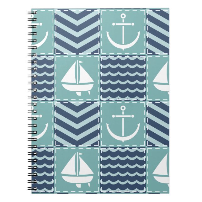 Nautical Quilt-Notebook Notizblock (Vorderseite)