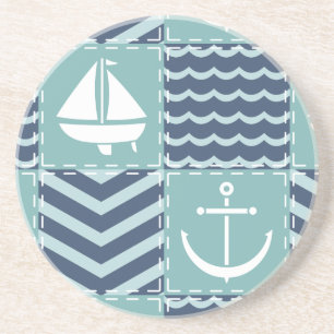Nautical Quilt Sandstone Untersetzer
