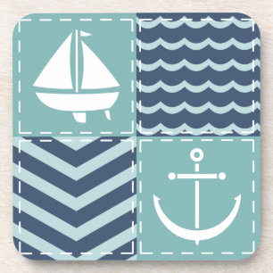 Nautical Quilt Square Untersetzer