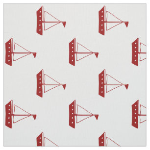 Nautical Red Sailboote auf Weiß Stoff