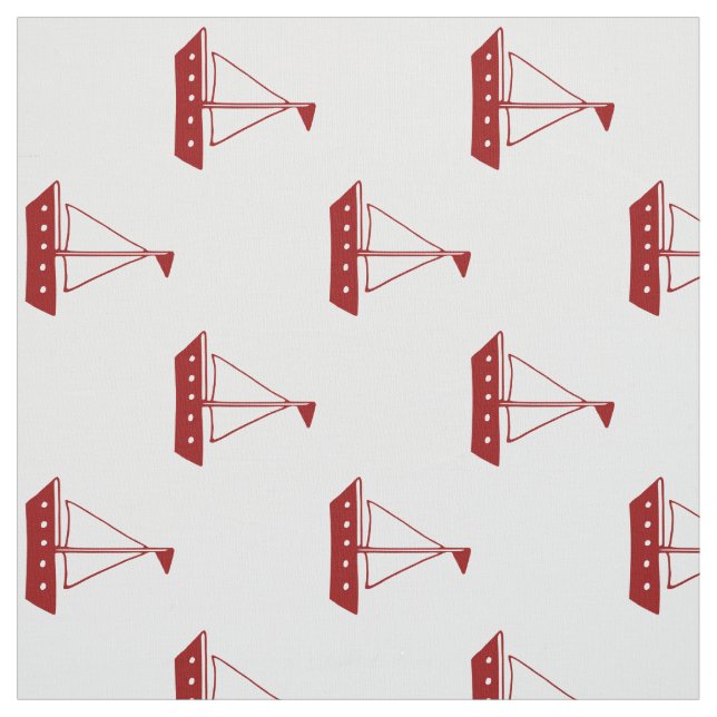 Nautical Red Sailboote auf Weiß Stoff (Muster)