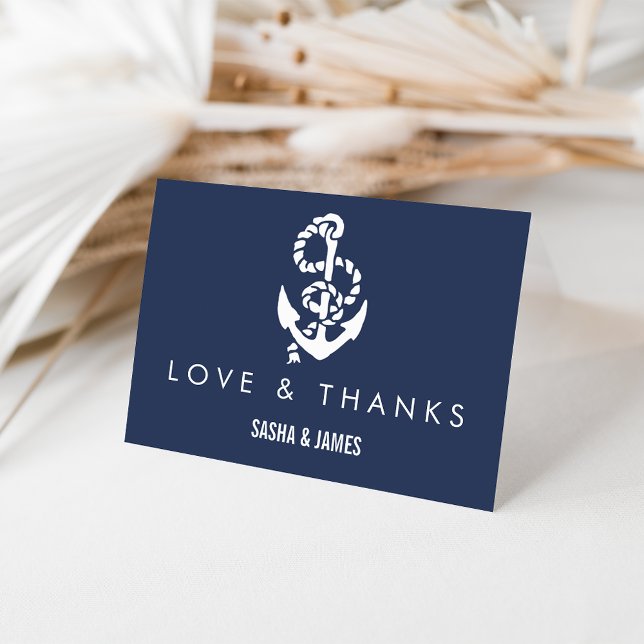 Nautical Rope & Anchor Wedding Danke Karten (Von Creator hochgeladen)