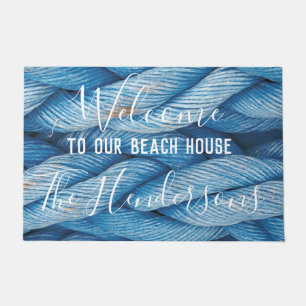 Nautical Rope Beach House Door Mat Familienname Fußmatte