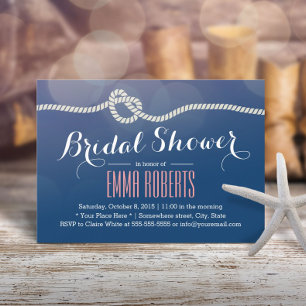 Nautical Rope Knot Elegantes Brautparty Einladung