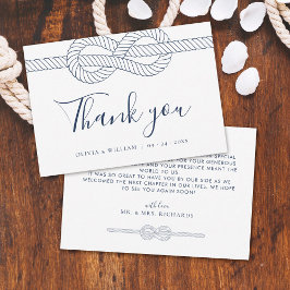 Nautical Rope Knot Modern Wedding Dankeskarte