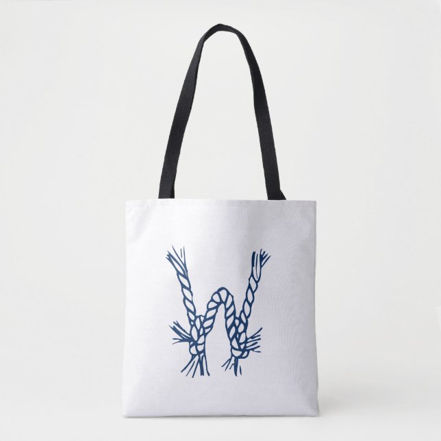 Nautical rope knots blue custom monogram (Vorderseite)