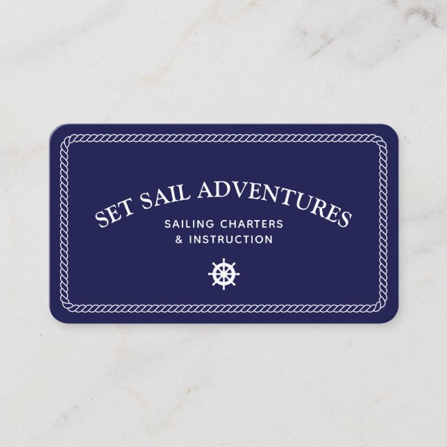 Nautical Rope Segelschiff Helm Business Card Visitenkarte (Vorderseite)