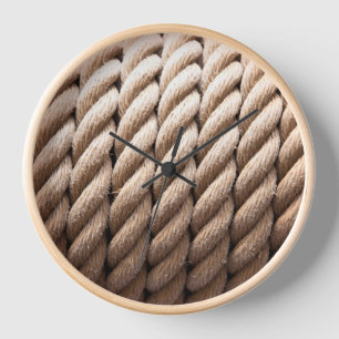 Nautical Rope Wood Gerahmt Wall Clock Uhr