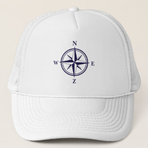 Nautical Rose Kompass Stern blauen Boot Truckerkappe