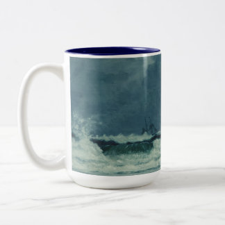 Nautical Rough Waters Zweifarbige Tasse