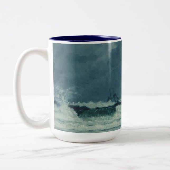 Nautical Rough Waters Zweifarbige Tasse (Links)