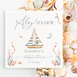 Nautical Sailboat Ahoy Es ist eine Baby-Dusche Serviette