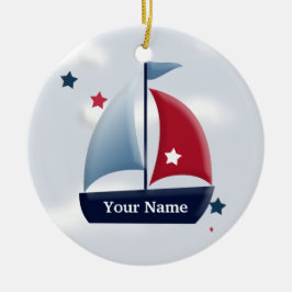 Nautical Sailboat Design Custom Ornament