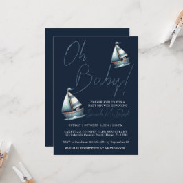 Nautical Sailboat Kinderdusche Einladung