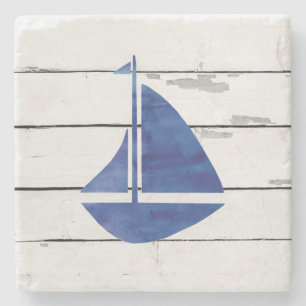 Nautical Sailboat Marble Stone Untersetzer