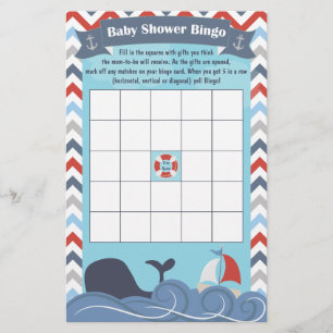 Nautical Sailboat Ocean Whale Baby Showbingo