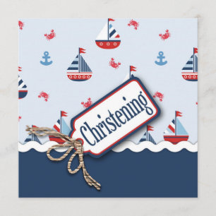 Nautical Sailboat Taufe Einladung