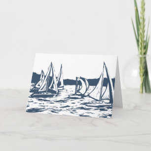 Nautical Sailboat Wedding Danke Karte