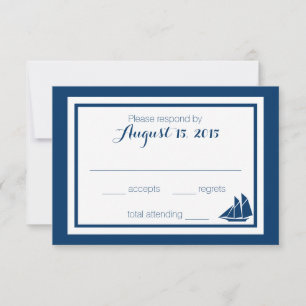Nautical Sailboat Wedding RSVP Karte