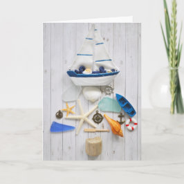 Nautical Sailboat Weihnachtsbaum Urlaub Karte