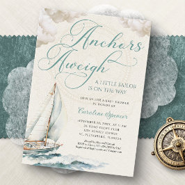 Nautical Sailing Anchor Aweigh Baby Shower Einladung