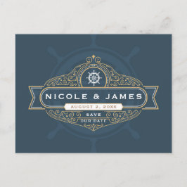 Nautical Sailing Beach Hochzeit Save the Date Postkarte