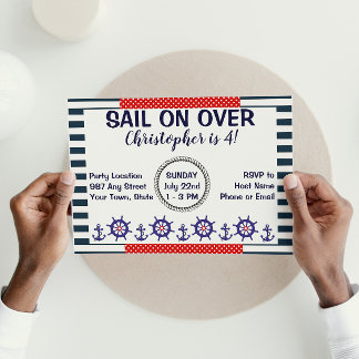 Nautical Sailing Einladung zum Geburtstag