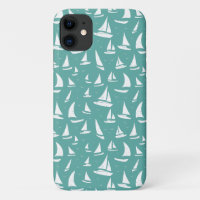 Nautical Sailing Ships Blue White Maritime Print
