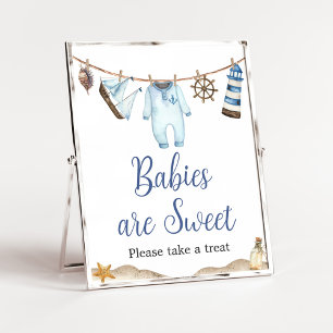 Nautical Sailor Ahoy Baby Dusche Babys sind süß Poster