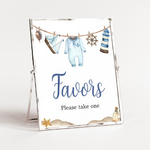 Nautical Sailor Ahoy Baby Shower Favoriten Poster