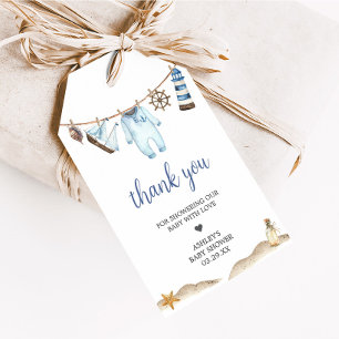Nautical Sailor Ahoy Baby Shower Fevor Tags Geschenkanhänger