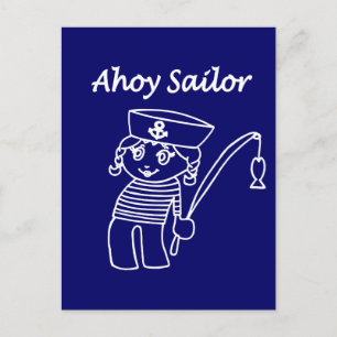 Nautical Sailor Girl Postkarte
