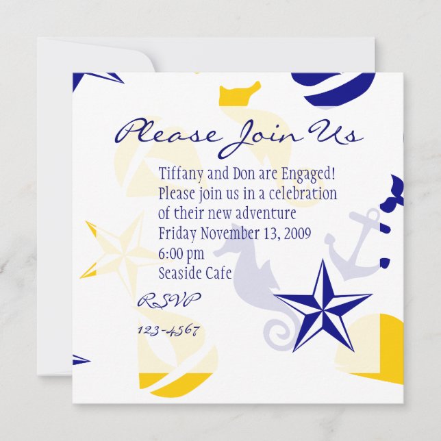 Nautical Scatter Einladung (Vorderseite)
