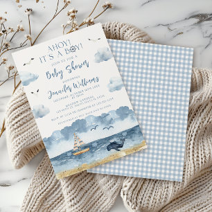 Nautical Sea Beach Ahoy Es ist eine Baby-Dusche Einladung