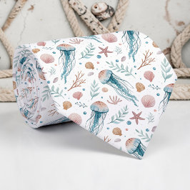 Nautical Sea Life Custom Necktie Krawatte