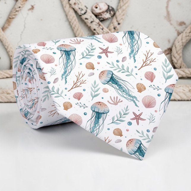 Nautical Sea Life Custom Necktie Krawatte (Von Creator hochgeladen)