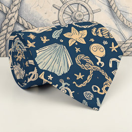 Nautical Sea Life Custom Necktie Krawatte