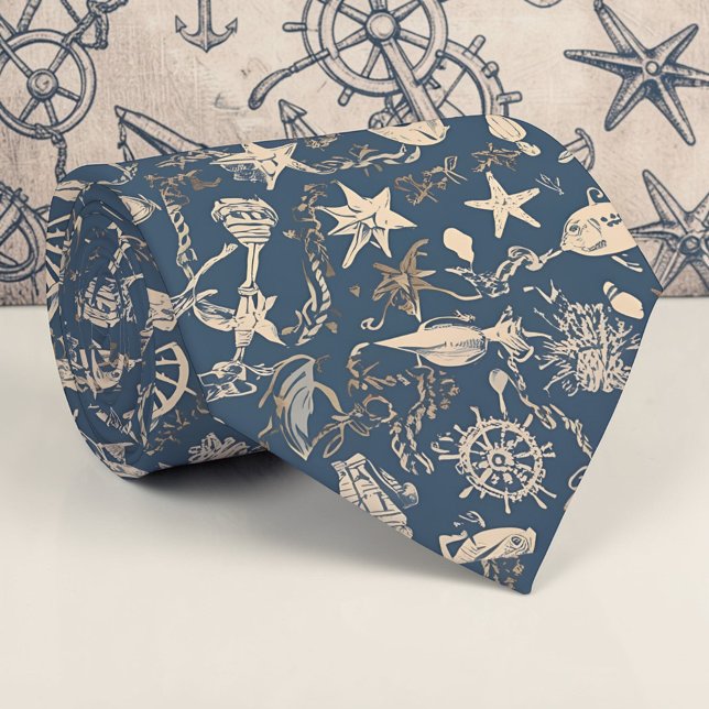 Nautical Sea Life Custom Necktie Krawatte (Von Creator hochgeladen)