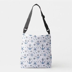 Nautical Seashell Anchor und Starfish Beach Tasche