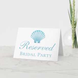 Nautical Seashell Blue Beach Wedding vorbehalten Einladung