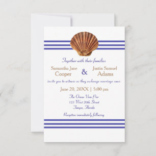 Nautical Seashell - Einladung zur Hochzeit 3x5
