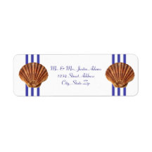 Nautical Seashell - Rücksendeadressen-Aufkleber