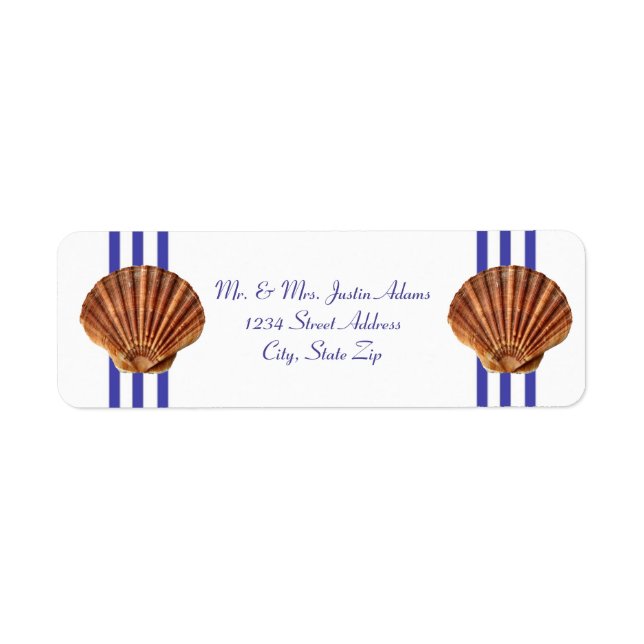 Nautical Seashell - Rücksendeadressen-Aufkleber (Vorne)