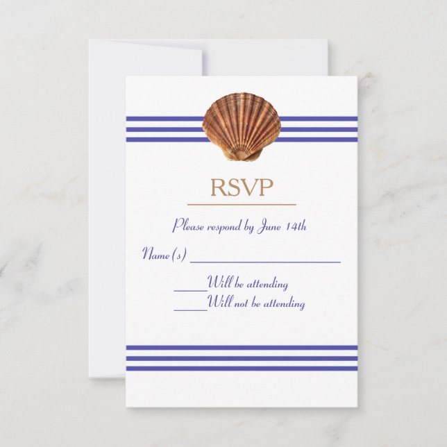 Nautical Seashell - UAWG RSVP Karte (Vorderseite)