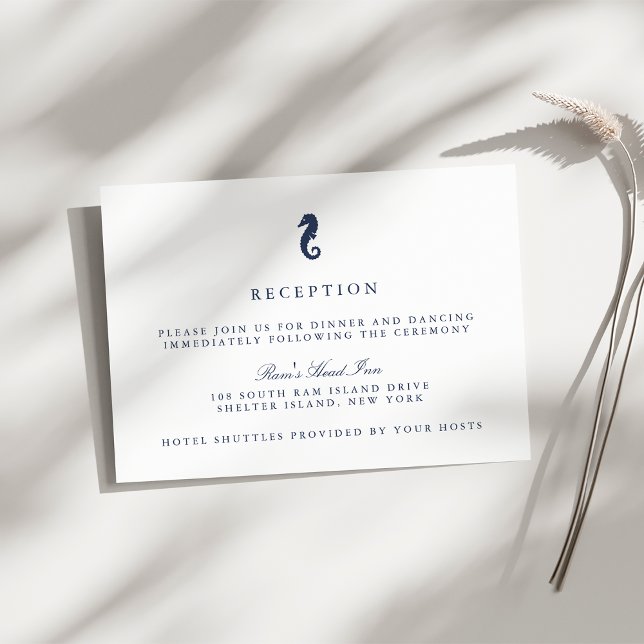 Nautical Seepferd Wedding Reception Card Einladung (Von Creator hochgeladen)