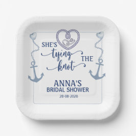 Nautical Shes Tying the Knot Bridal Shower Elegant Pappteller